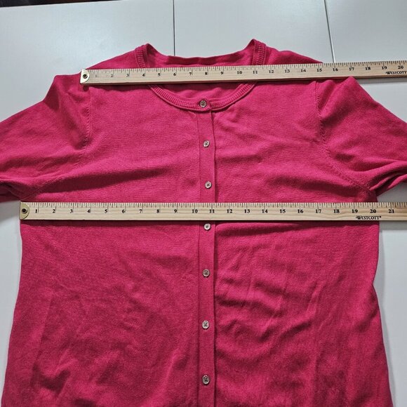 Calvin Klein Cardigan Women XL Pink LS Knit Unlined Stretch Branded Buttons Boho - Picture 4 of 15